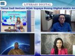 Para narasumber dalam Webinar Literasi Digital dengan tema “Ayo Terus Jadi Netizen Bijak Supaya Ruang Digital Makin Aman”.